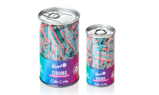 Sunset CBD Infused Gummy Cotton Candy Belts