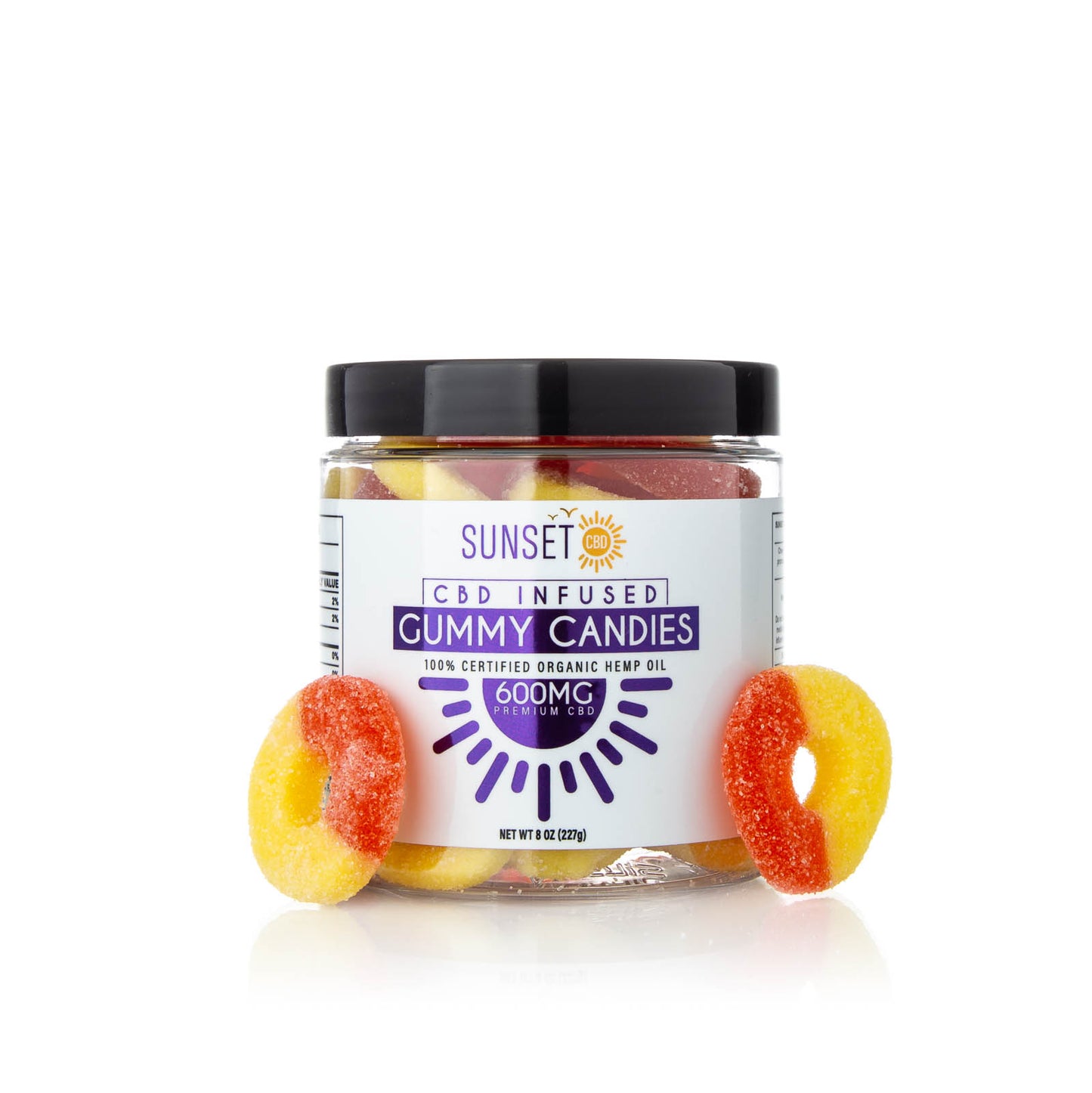 Sunset CBD Infused Peach Gummy Rings