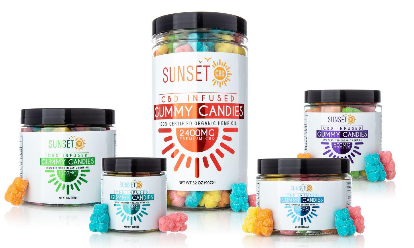 Sunset CBD Infused Sour Gummy Bears