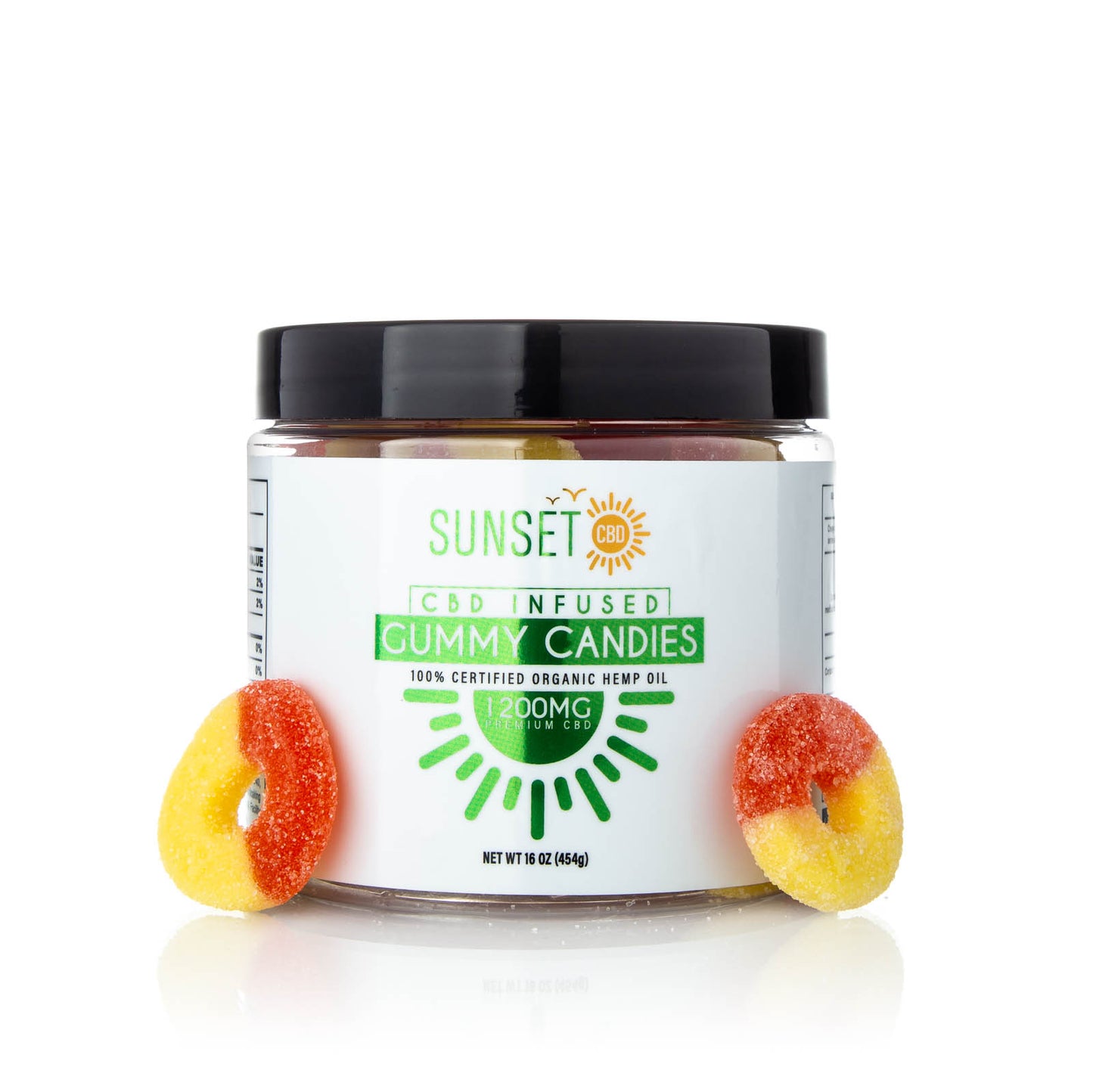 Sunset CBD Infused Peach Gummy Rings