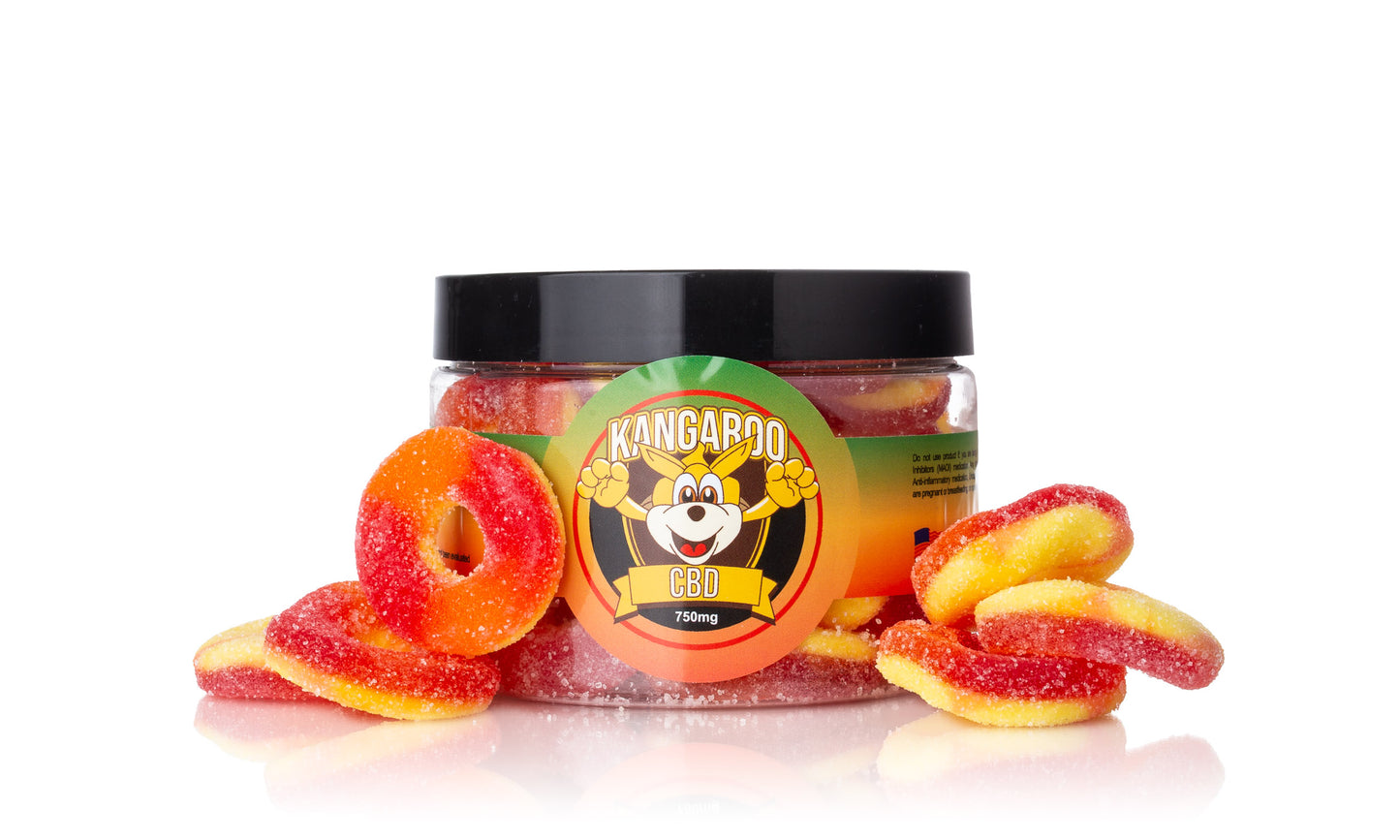 Kangaroo CBD Infused Peach Gummy Rings