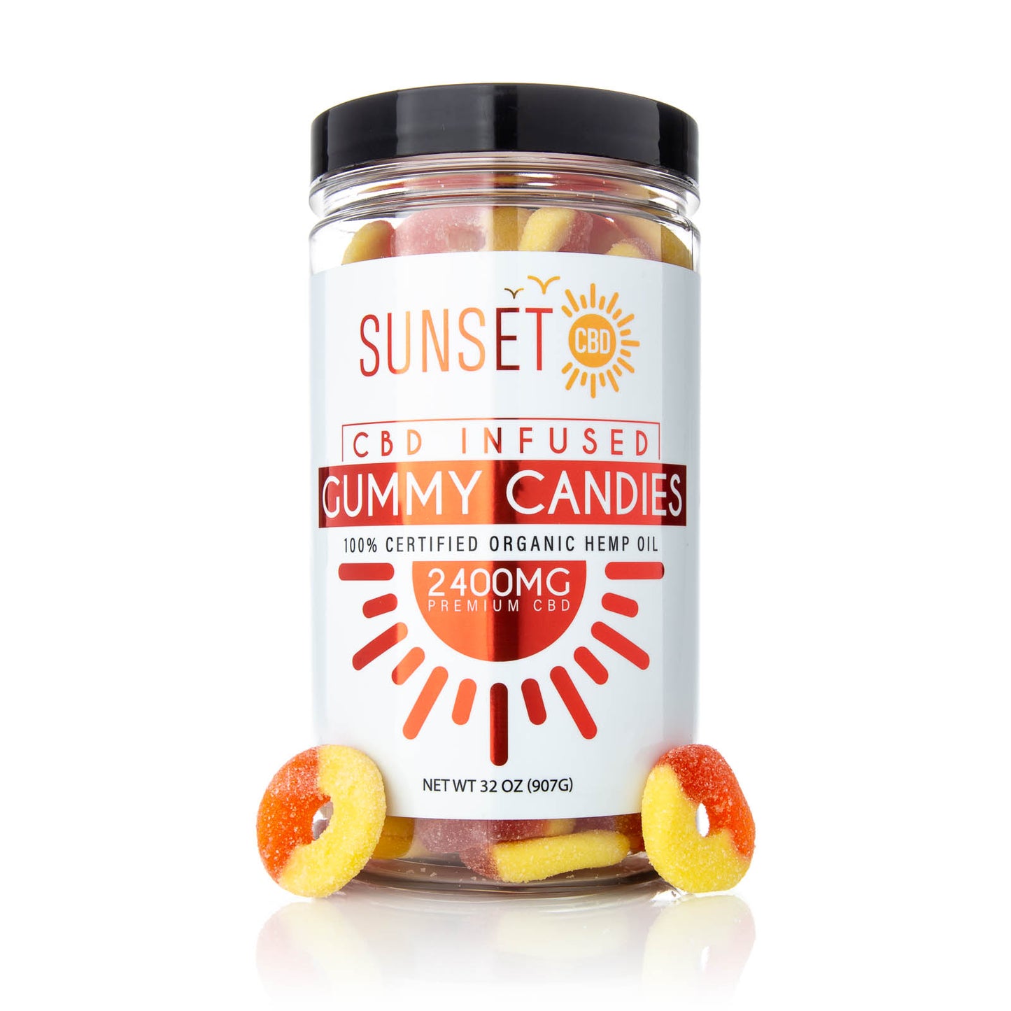 Sunset CBD Infused Peach Gummy Rings